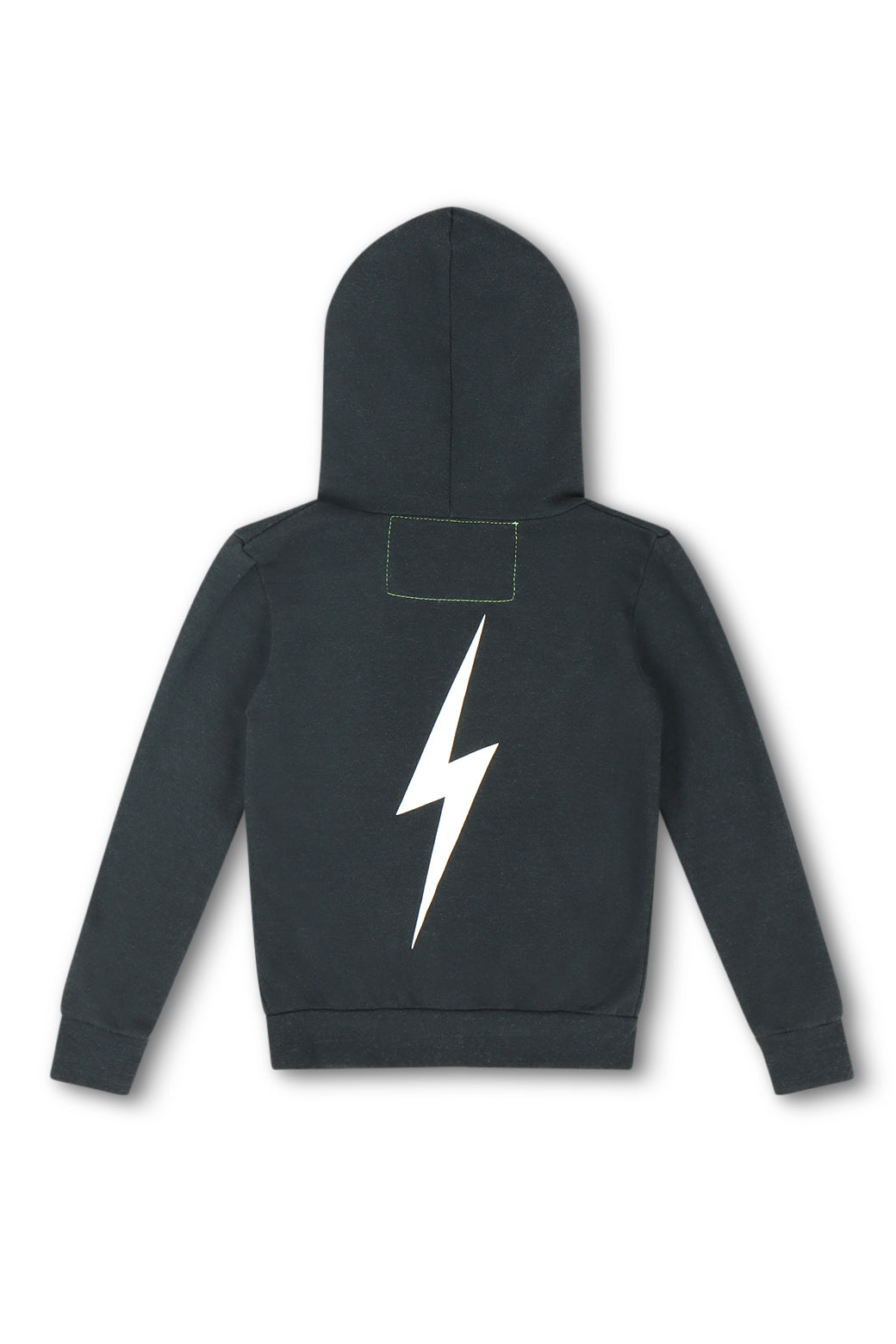 KIDS BOLT PRINT ZIP HOODIE - CHARCOAL // WHITE - Image 2