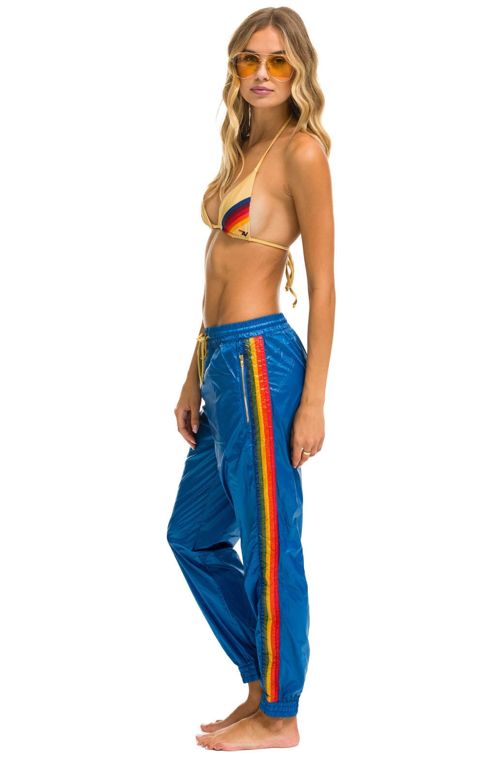 5 STRIPE WIND PANT - SNORKEL BLUE GLOSSY - Image 4