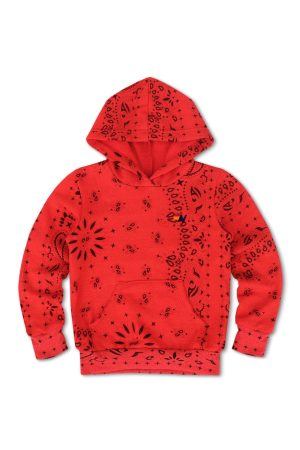 KID'S BANDANA PULLOVER HOODIE - RED