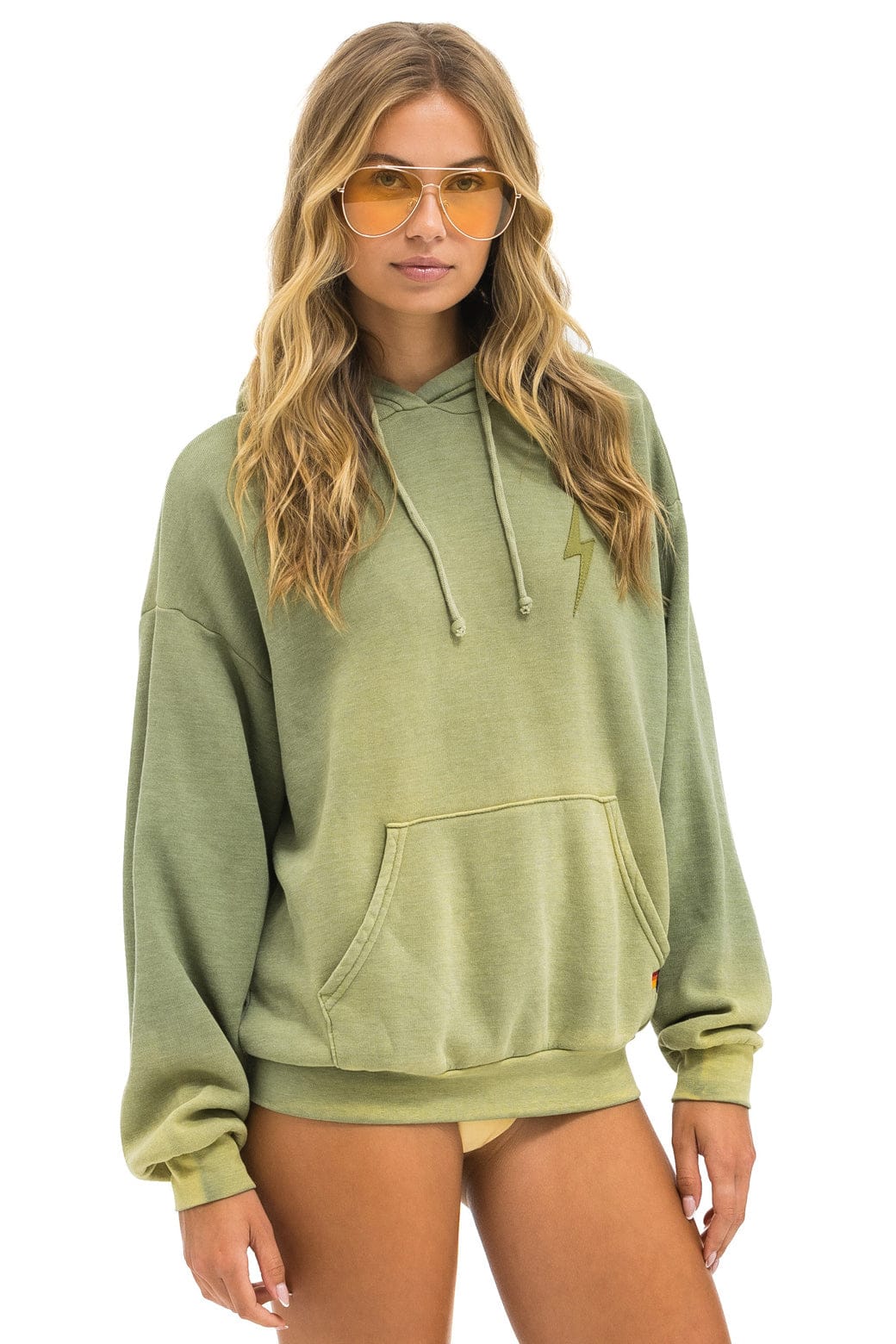 BOLT STITCH 2 RELAXED PULLOVER HOODIE - FADED ARMY - Image 7