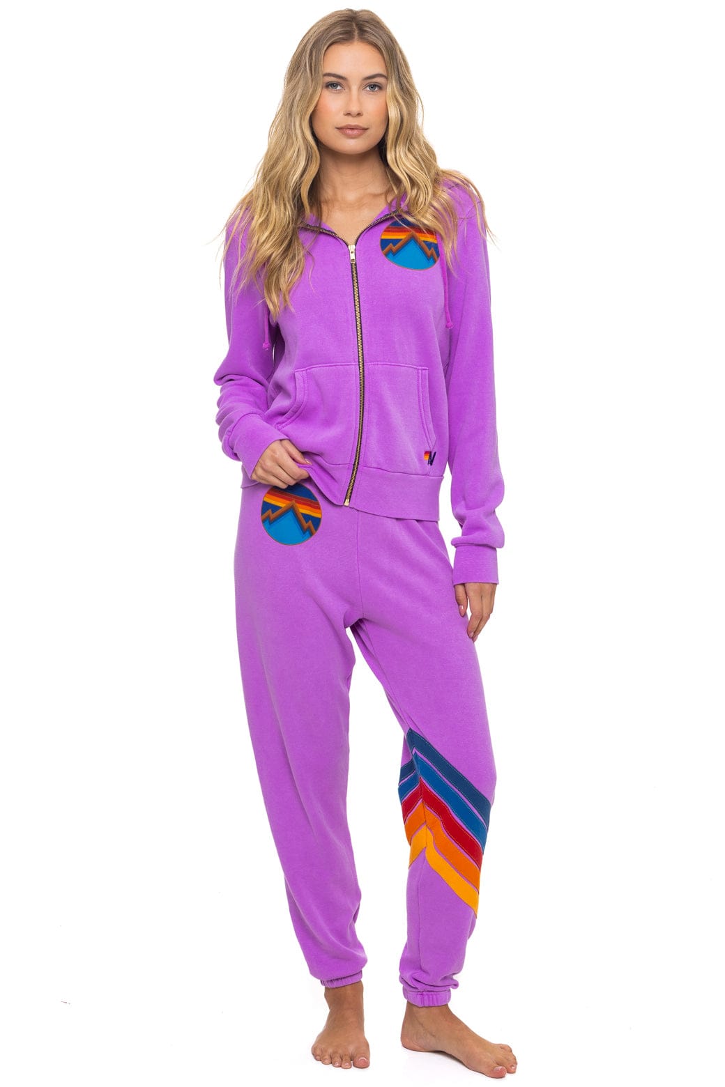 ALL SEASONS CIRCLE ZIP HOODIE - NEON PURPLE - Image 6