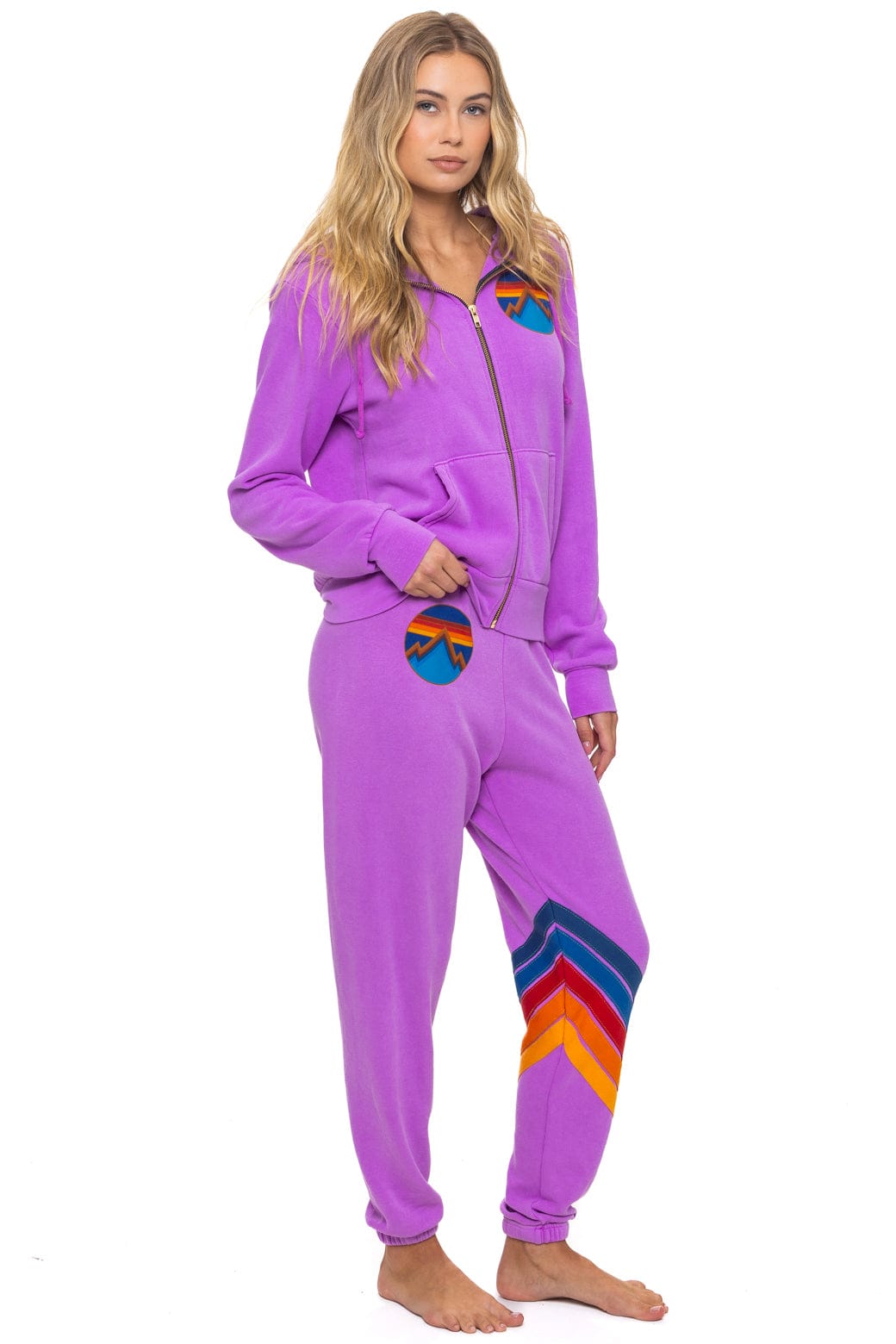 ALL SEASONS CIRCLE ZIP HOODIE - NEON PURPLE - Image 8