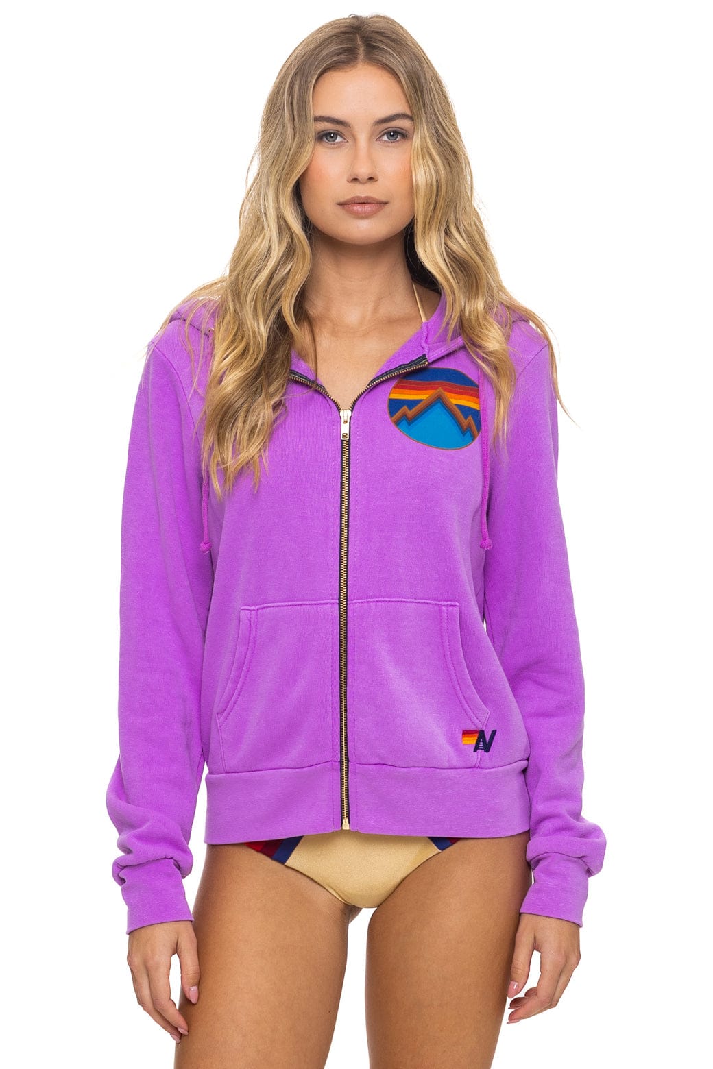 ALL SEASONS CIRCLE ZIP HOODIE - NEON PURPLE - Image 3