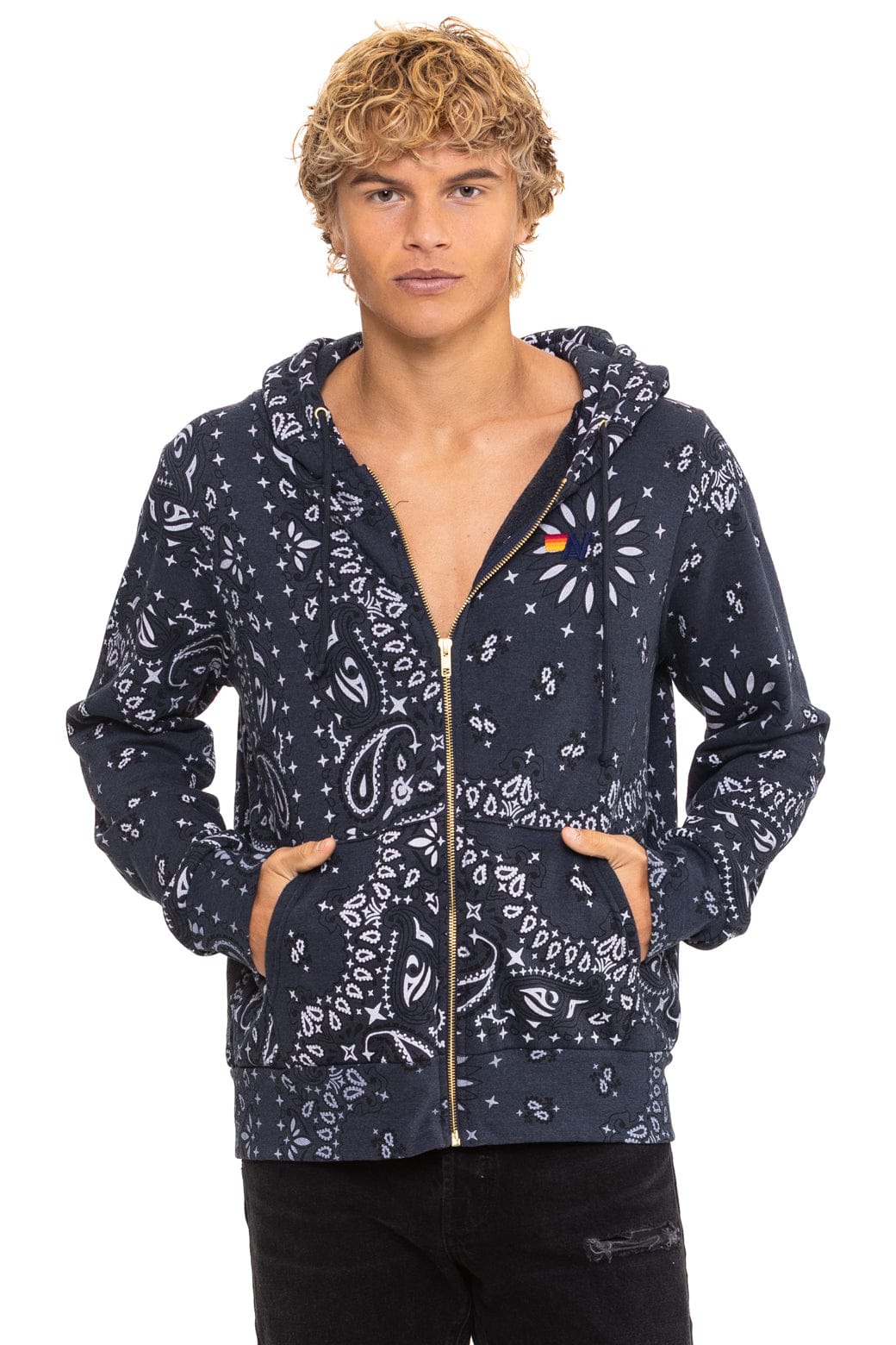 BANDANA ZIP HOODIE - CHARCOAL - Image 2