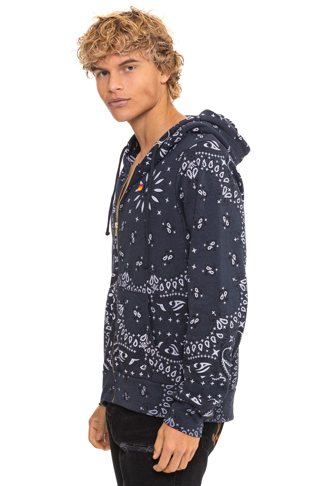 BANDANA ZIP HOODIE - CHARCOAL - Image 4