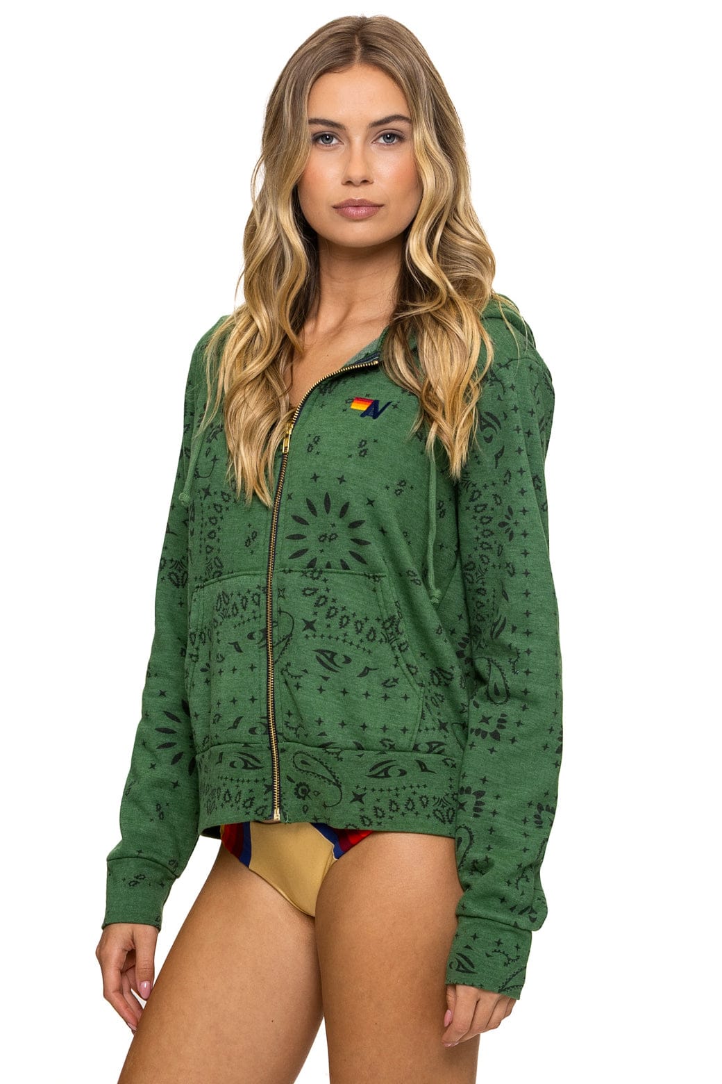 BANDANA ZIP HOODIE - PALM - Image 3