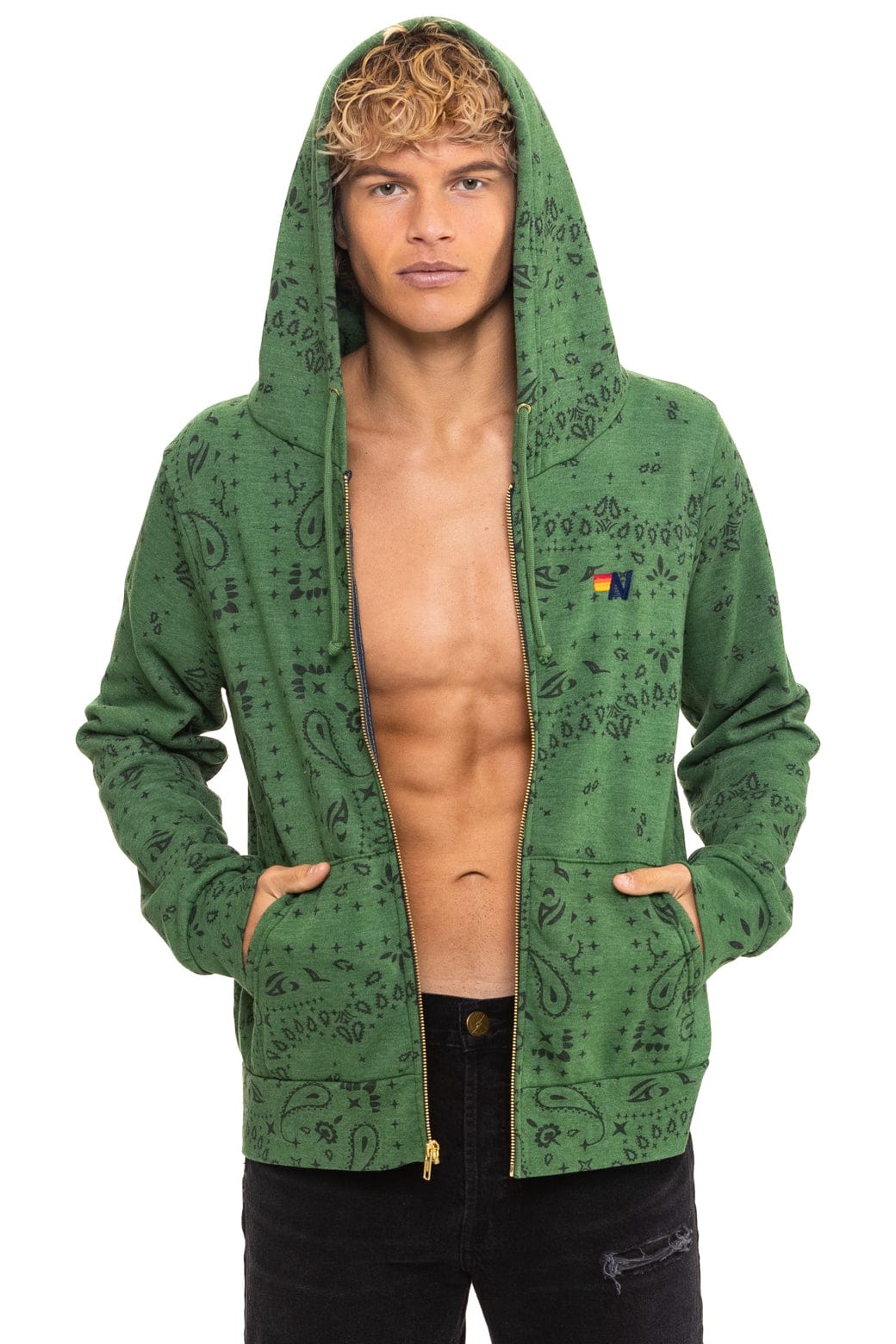 BANDANA ZIP HOODIE - PALM - Image 2