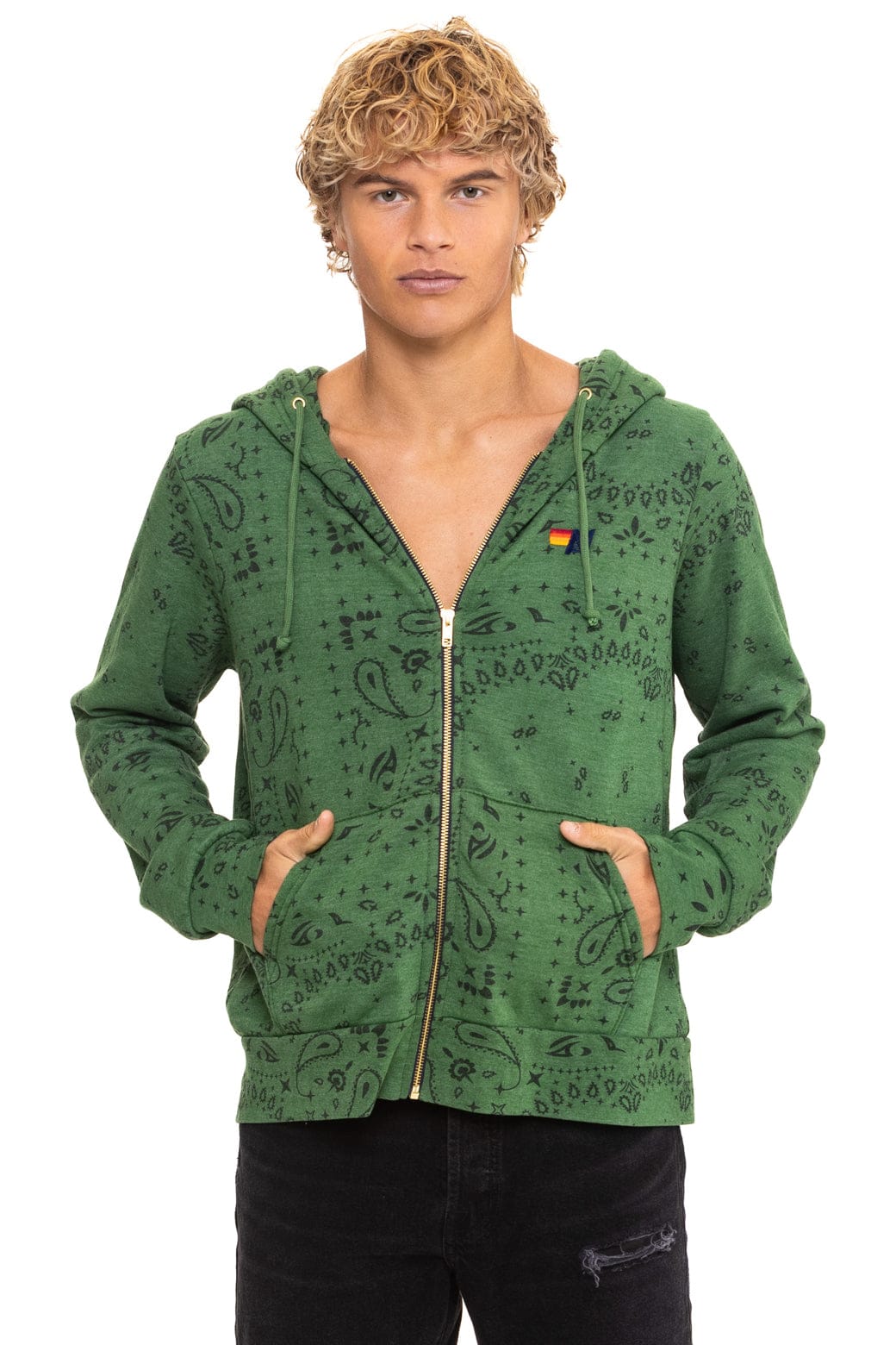 BANDANA ZIP HOODIE - PALM - Image 6