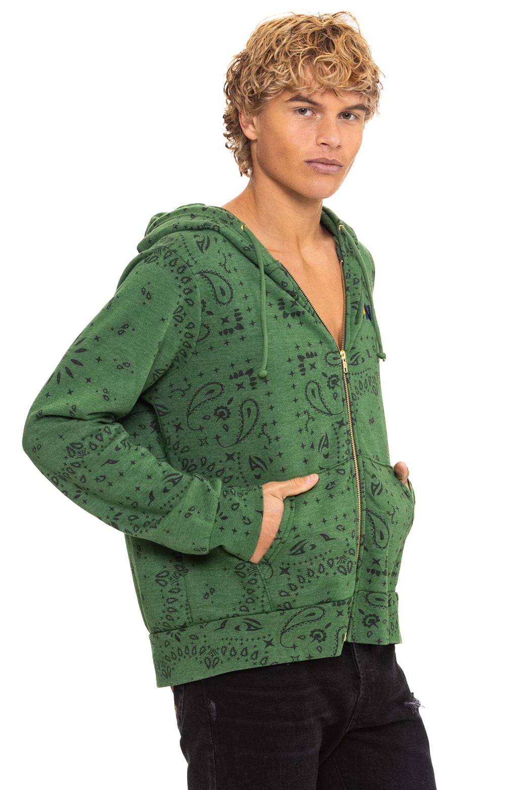 BANDANA ZIP HOODIE - PALM - Image 8