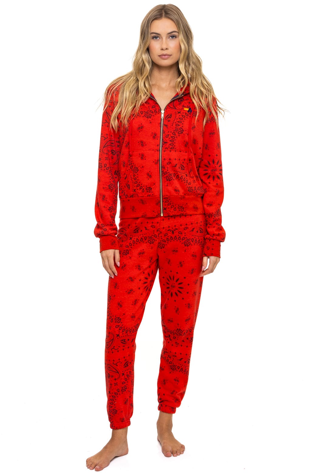 BANDANA ZIP HOODIE - RED - Image 11