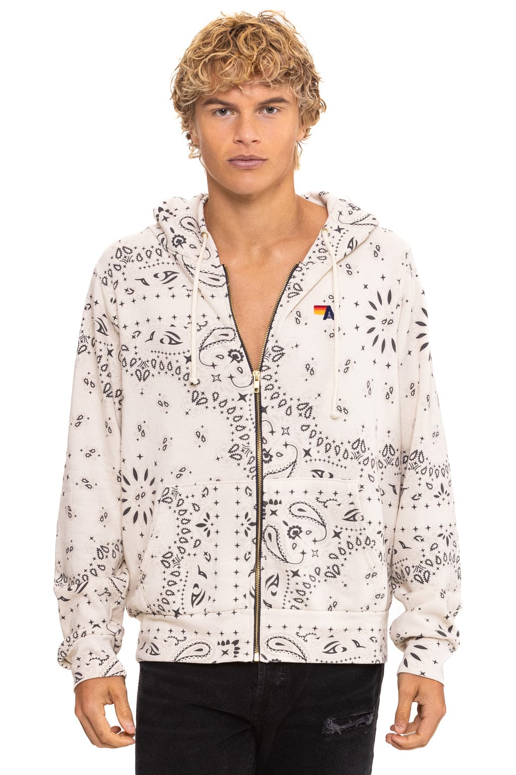 BANDANA ZIP HOODIE - VINTAGE WHITE - Image 2