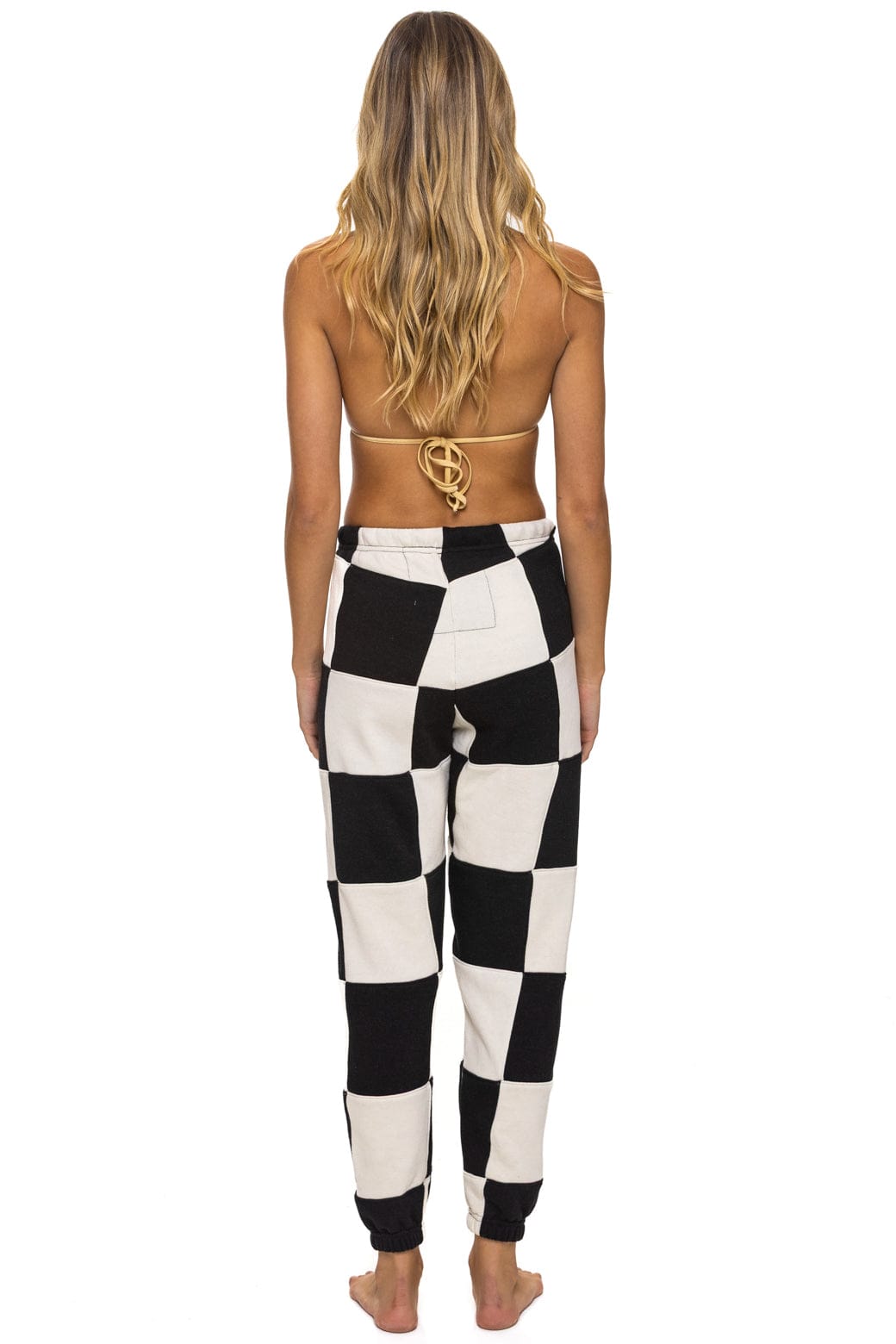 CHECK QUILTED SWEATPANTS - VINTAGE WHITE // BLACK - Image 7