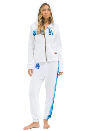 LOS ANGELES DODGERS 5 STRIPE SWEATPANTS - WHITE // BLUE