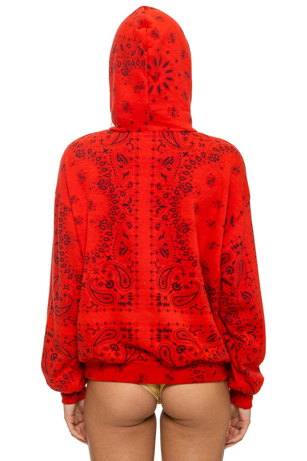 BANDANA LOVER RELAXED PULLOVER HOODIE - RED - Image 3