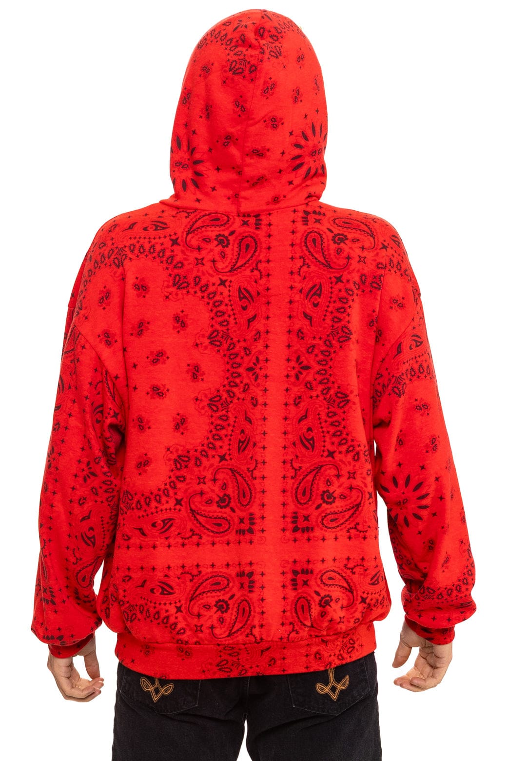 BANDANA LOVER RELAXED PULLOVER HOODIE - RED - Image 4