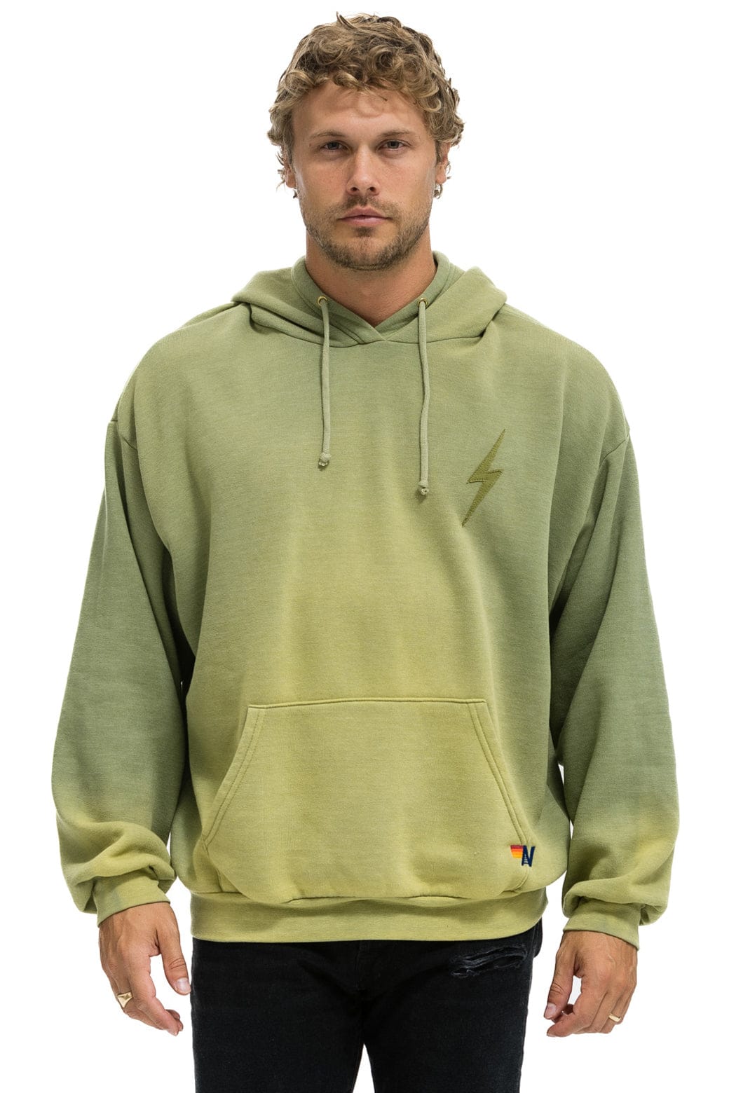 BOLT STITCH 2 RELAXED PULLOVER HOODIE - FADED ARMY - Image 4
