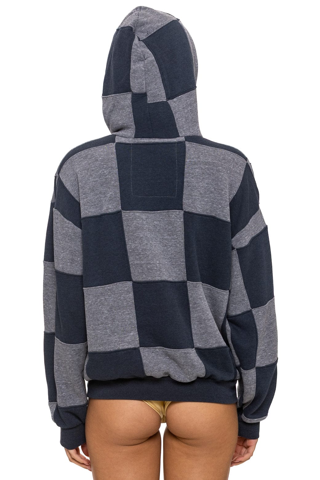 CHECK QUILT RELAXED PULLOVER HOODIE - HEATHER // CHARCOAL - Image 8