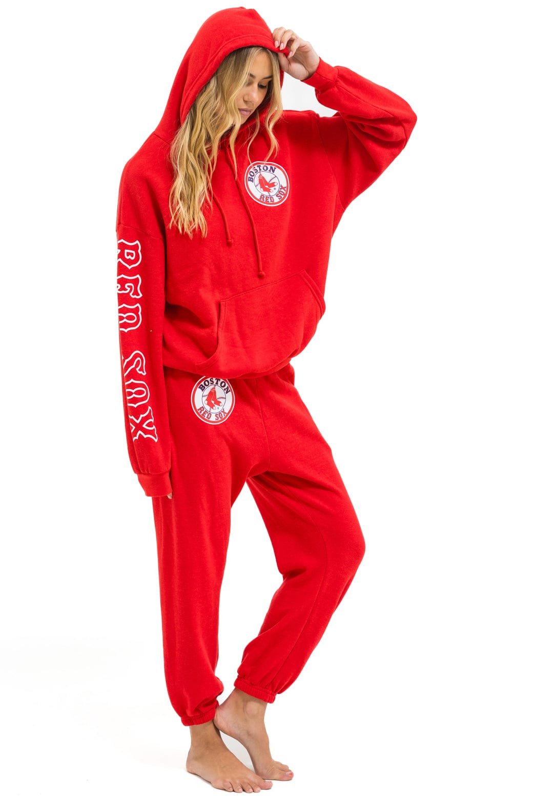 RED SOX RELAXED PULLOVER HOODIE - RED - Image 8
