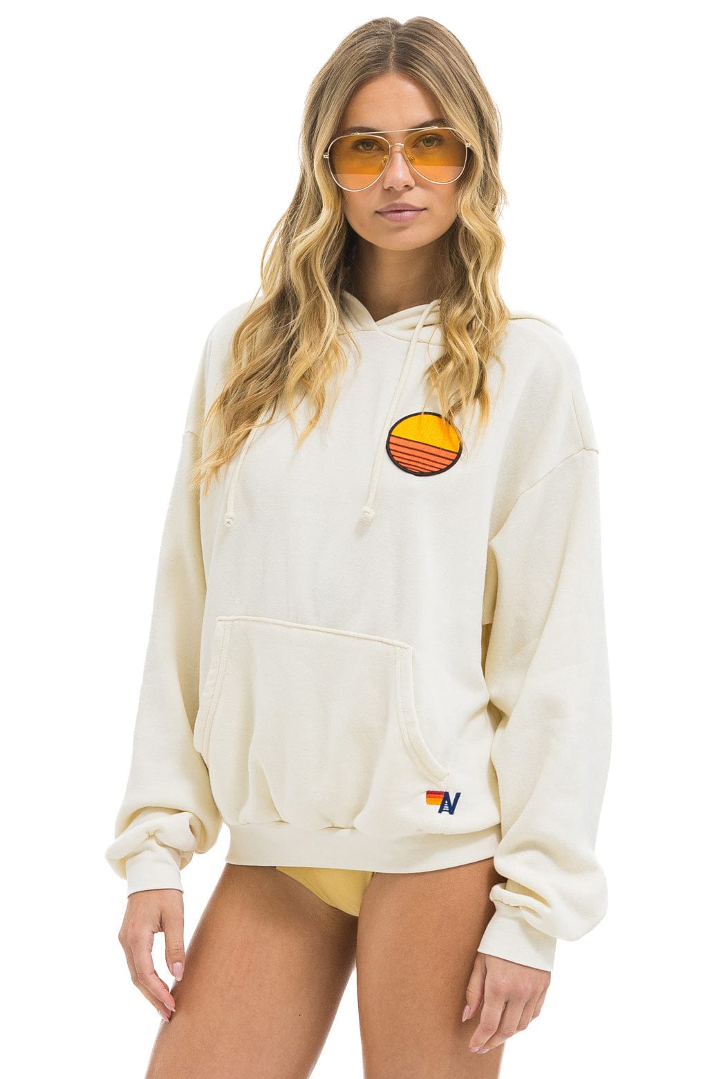 SUNSET PATCH PULLOVER RELAXED HOODIE - VINTAGE WHITE - Image 5