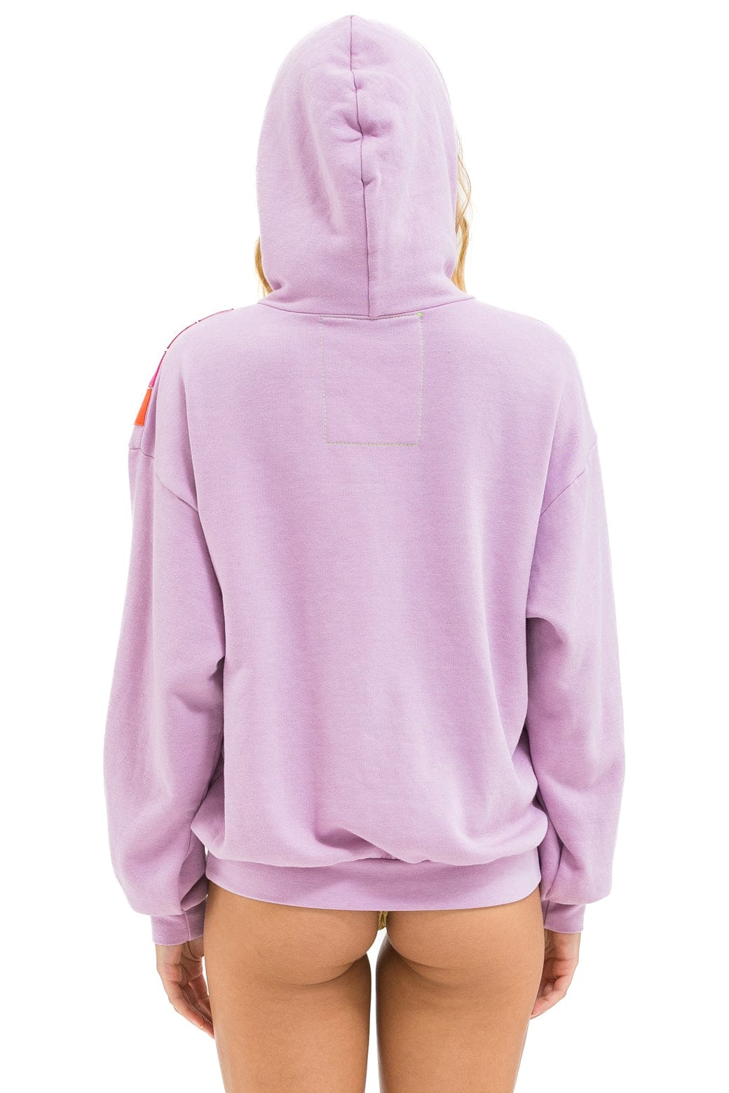 WAVE STRIPE 4 PULLOVER HOODIE RELAXED - MAUVE // MAGENTA ORANGE - Image 3