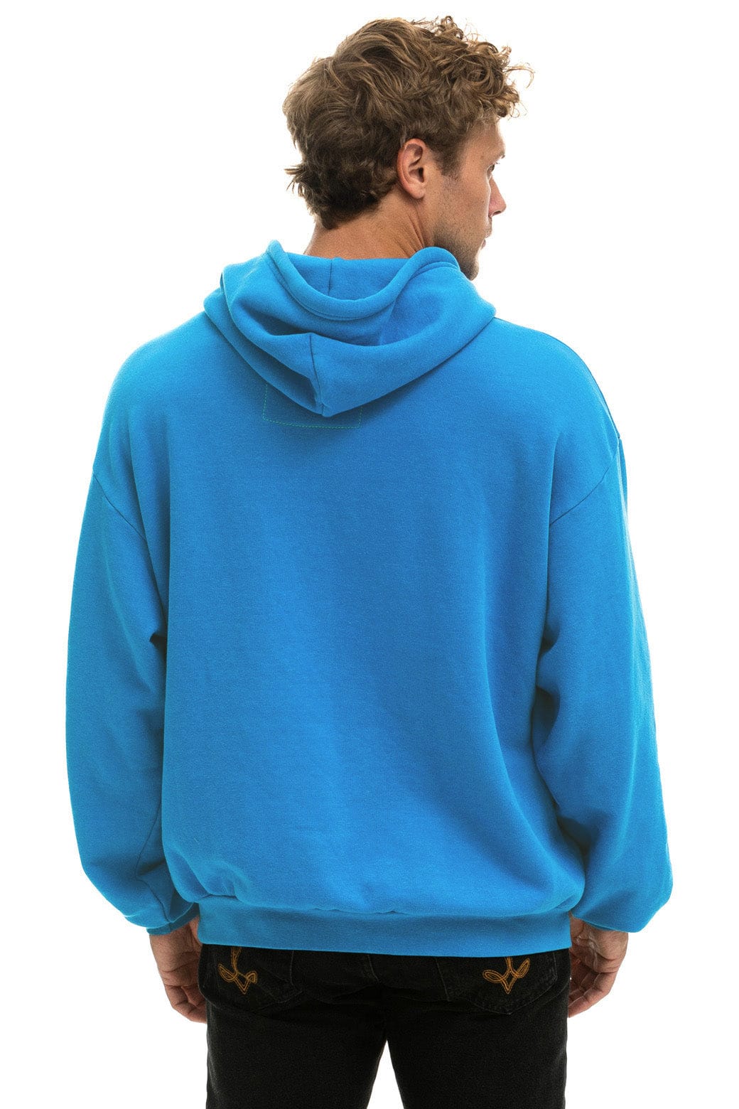 CROSS STRIPE RELAXED PULLOVER HOODIE - COBALT / BLUE - Image 7