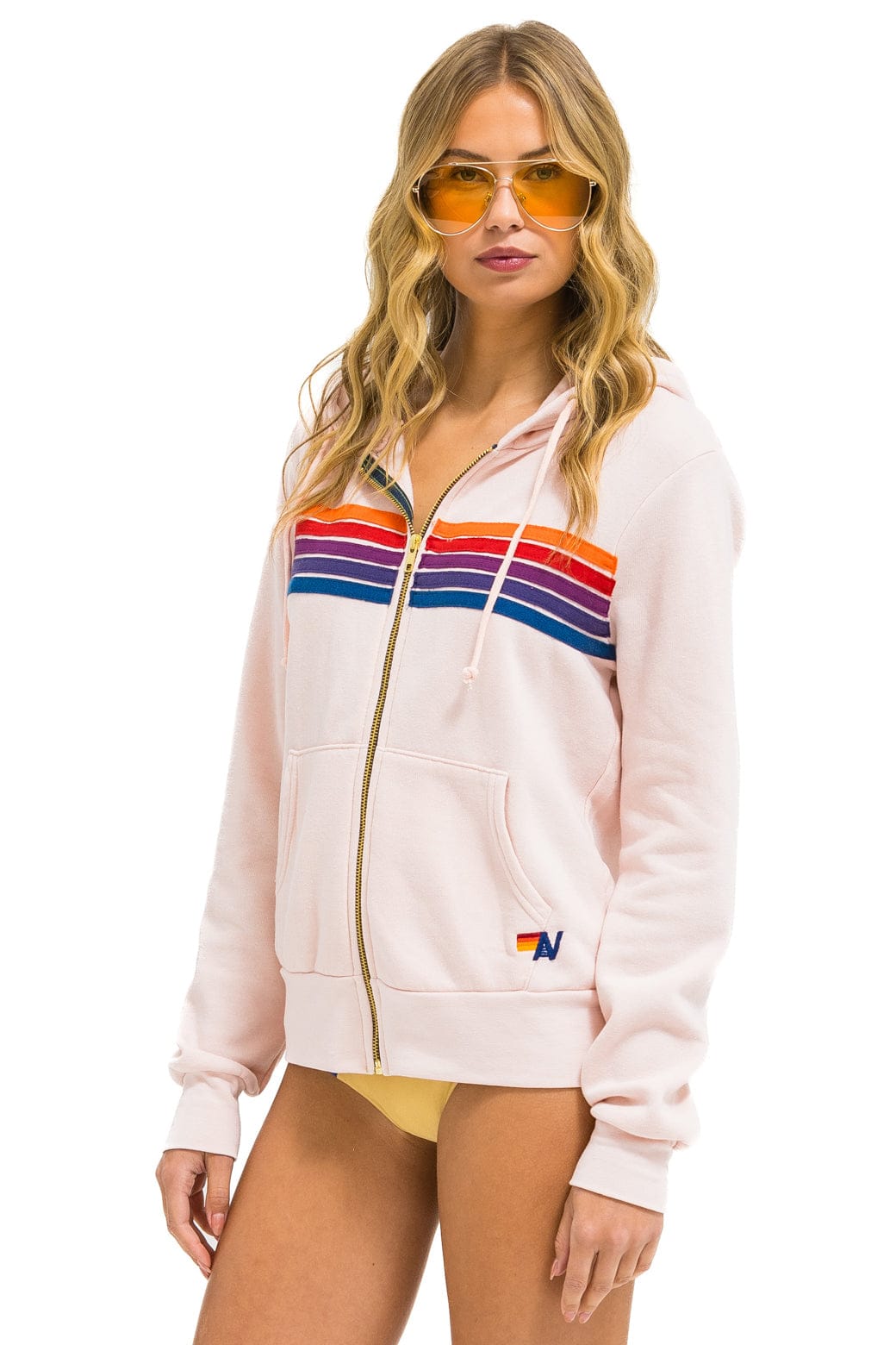 5 STRIPE HOODIE - LIGHT PINK // PURPLE // ORANGE - Image 3