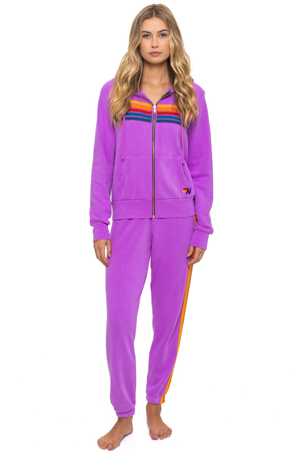 5 STRIPE HOODIE - NEON PURPLE - Image 6