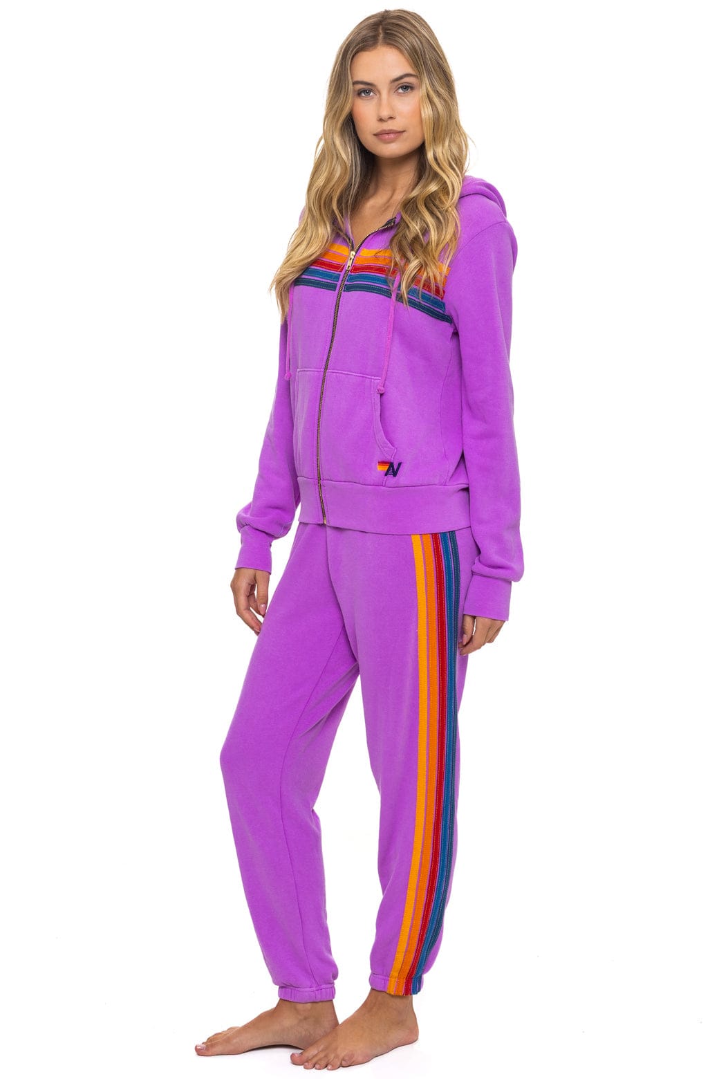 5 STRIPE HOODIE - NEON PURPLE - Image 7