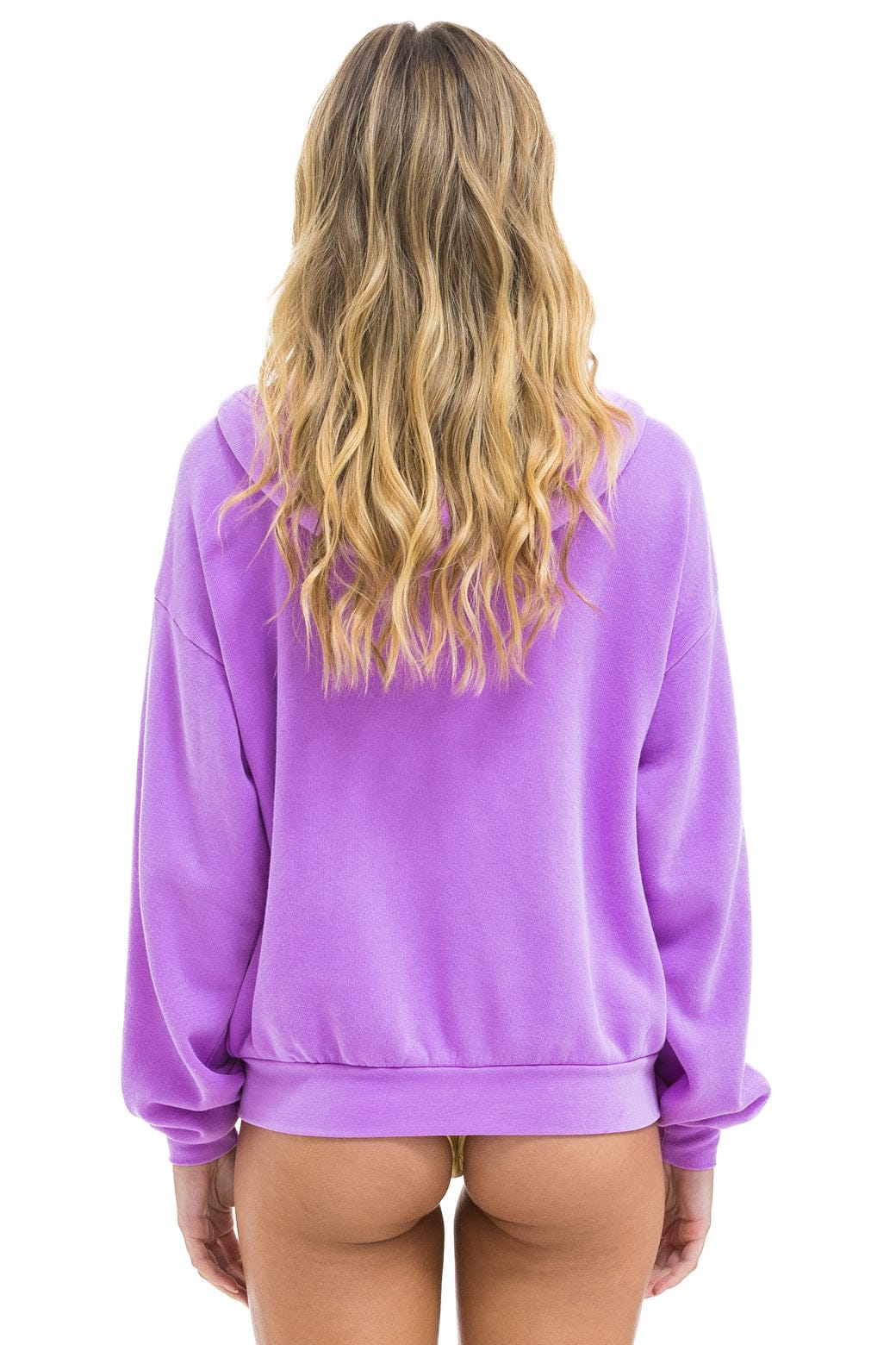 5 STRIPE RELAXED ZIP HOODIE - NEON PURPLE // NEON - Image 5