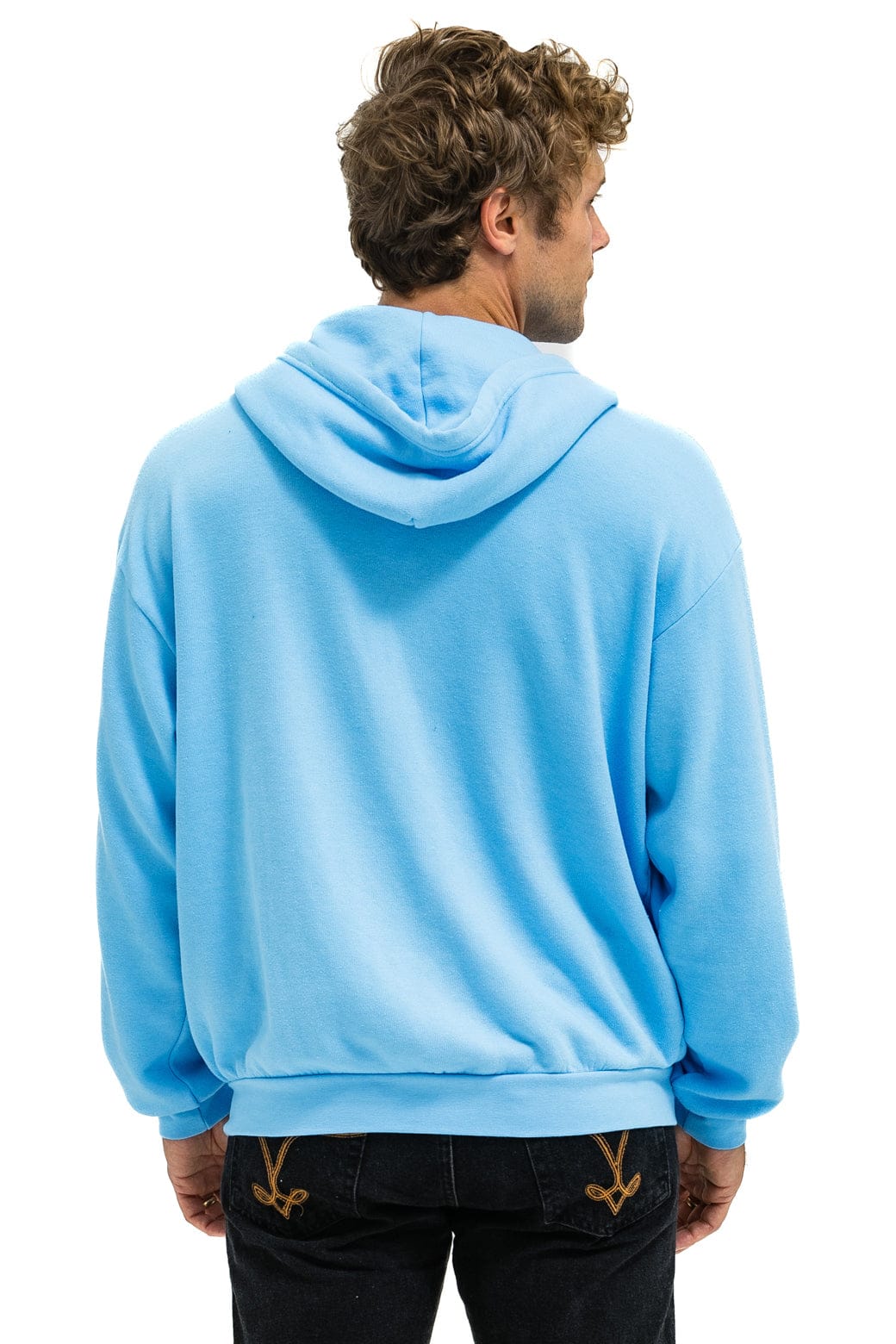 5 STRIPE RELAXED ZIP HOODIE - SKY // RAINBOW - Image 10
