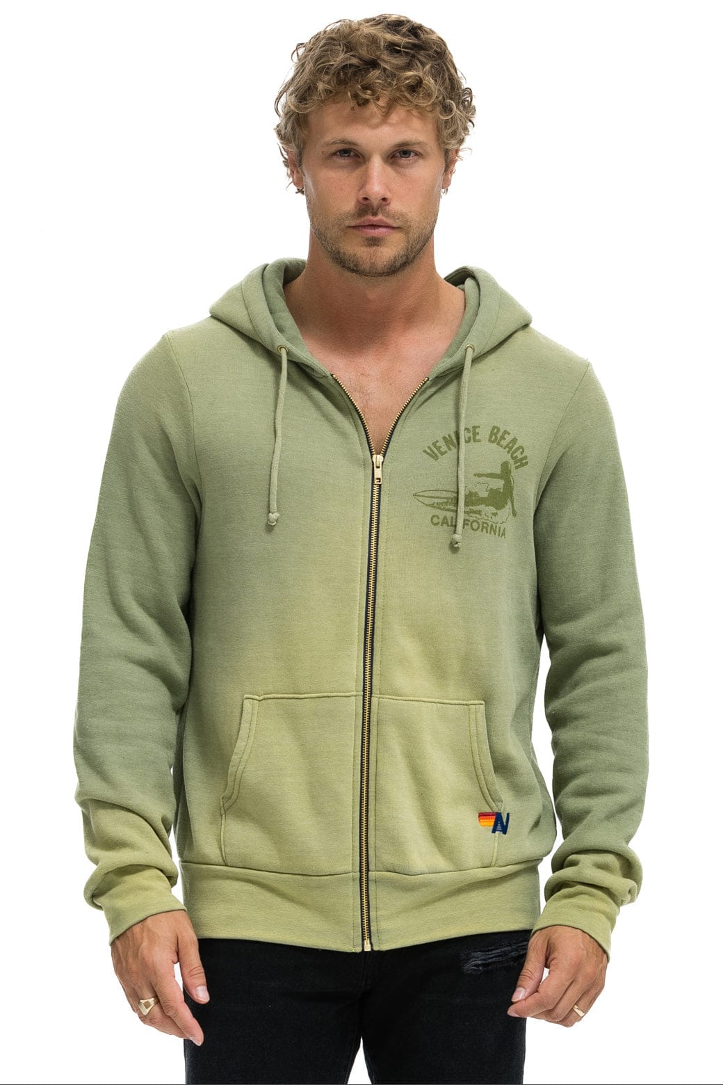 VENICE SURFER ZIP HOODIE - FADED ARMY - Image 8