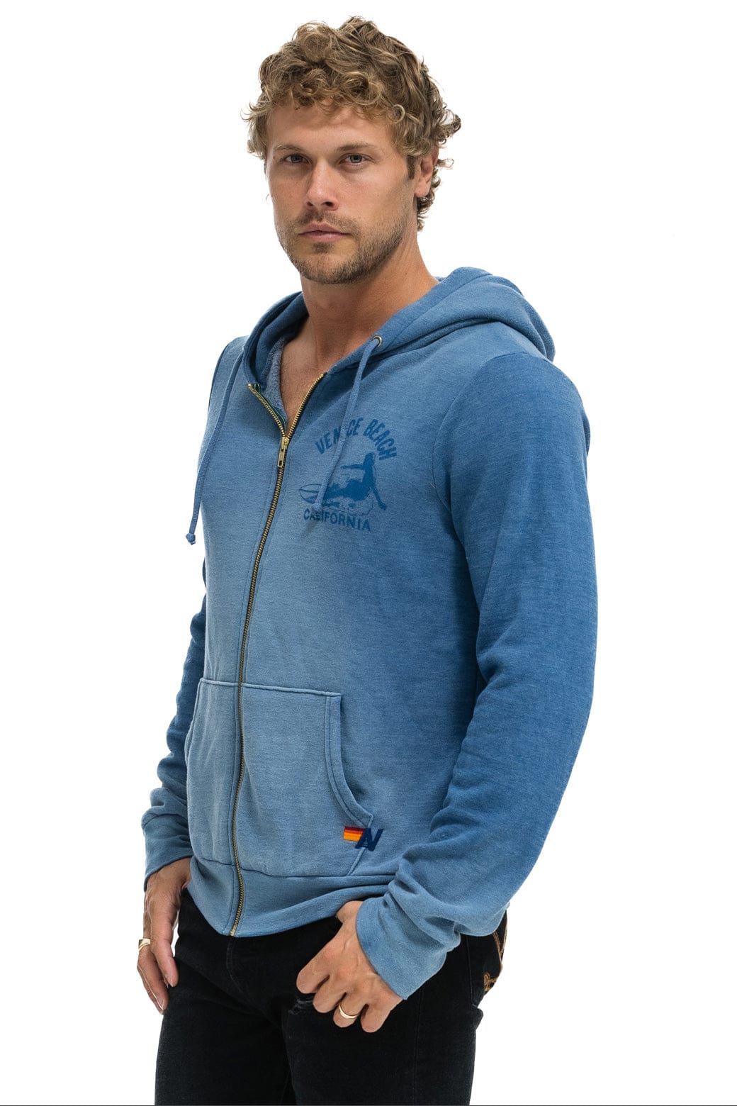 VENICE SURFER ZIP HOODIE - FADED WATER - Image 6