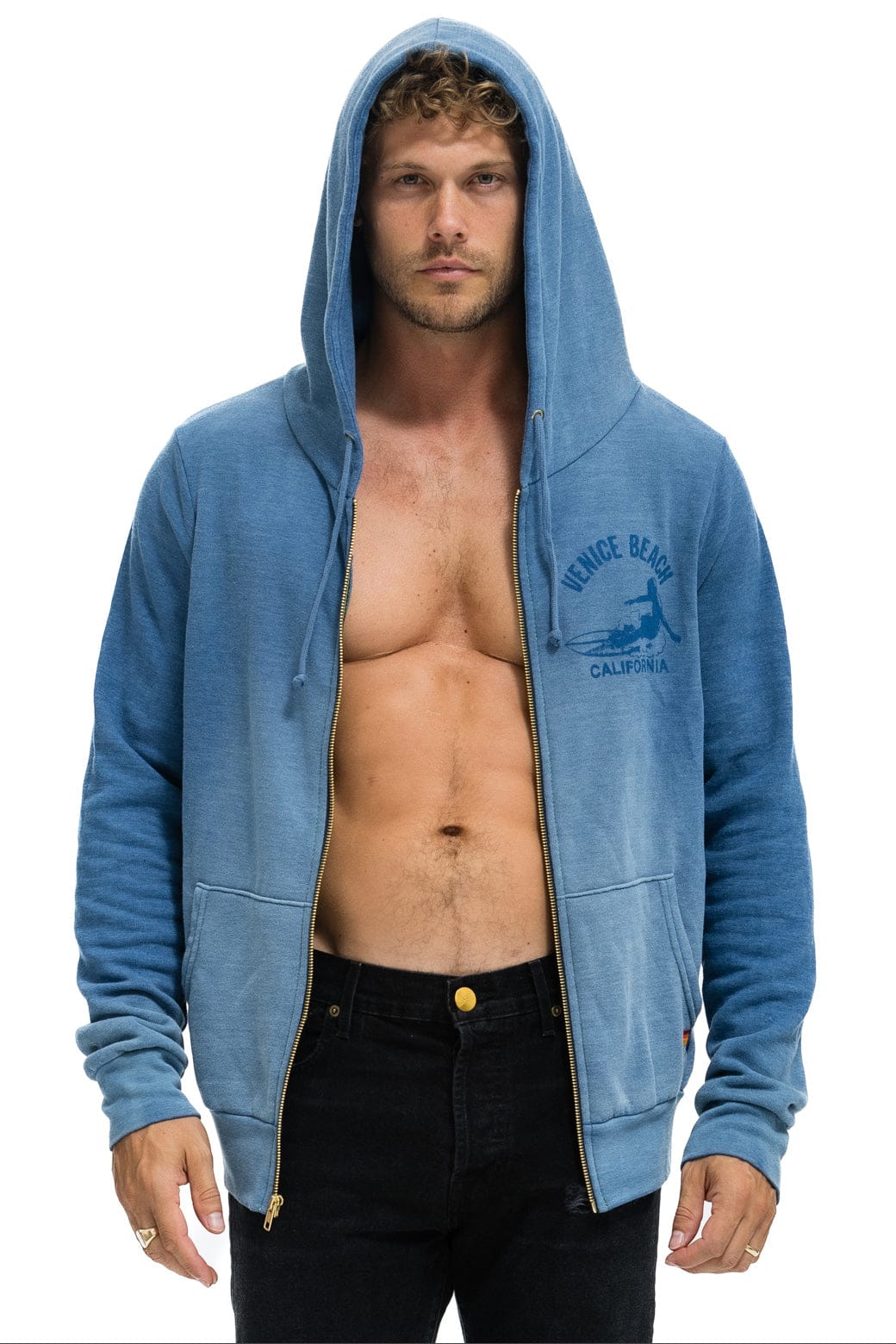VENICE SURFER ZIP HOODIE - FADED WATER - Image 2