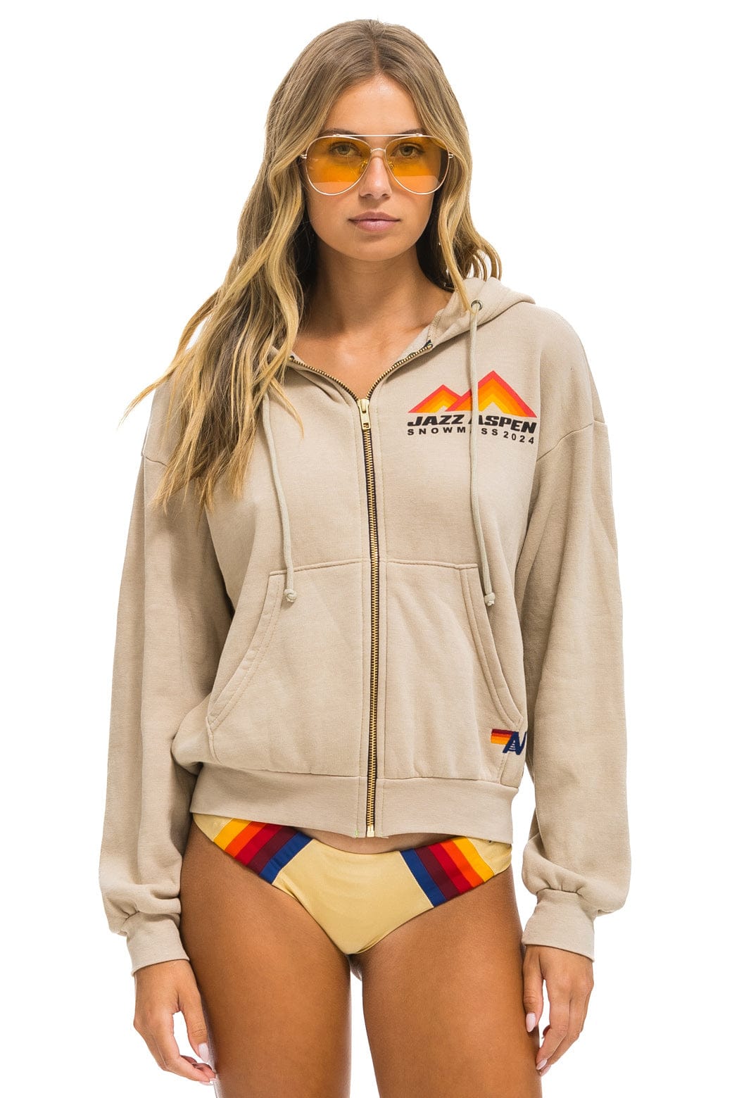 JAZZ ASPEN SNOWMASS 2024 ZIP HOODIE RELAXED - SAND - Image 3