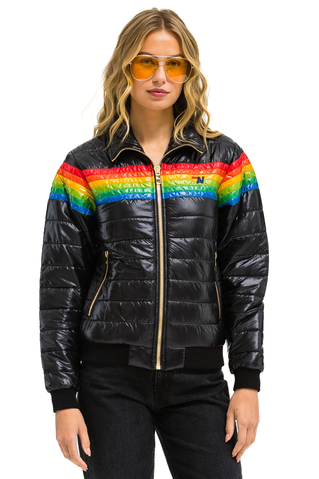 6 STRIPE JACKET - GLOSSY BLACK - Image 2
