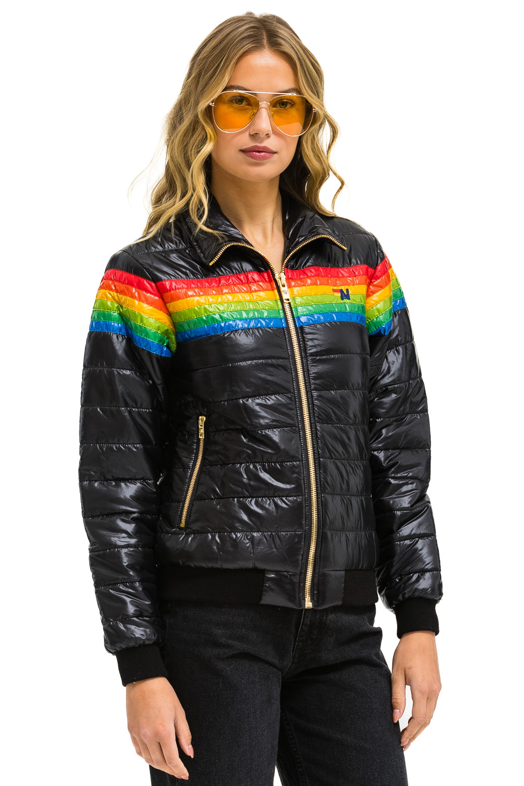 6 STRIPE JACKET - GLOSSY BLACK - Image 3