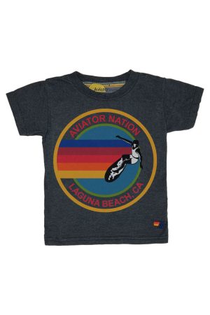 KID'S AVIATOR NATION LAGUNA BEACH TEE - CHARCOAL