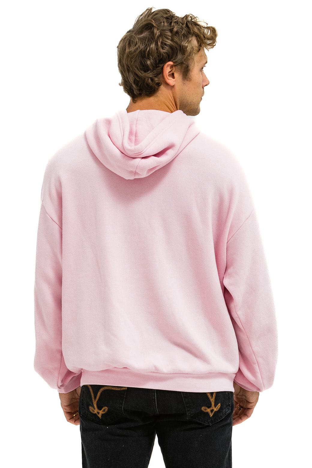 BOLT HEART PULLOVER RELAXED HOODIE - LIGHT PINK - Image 4