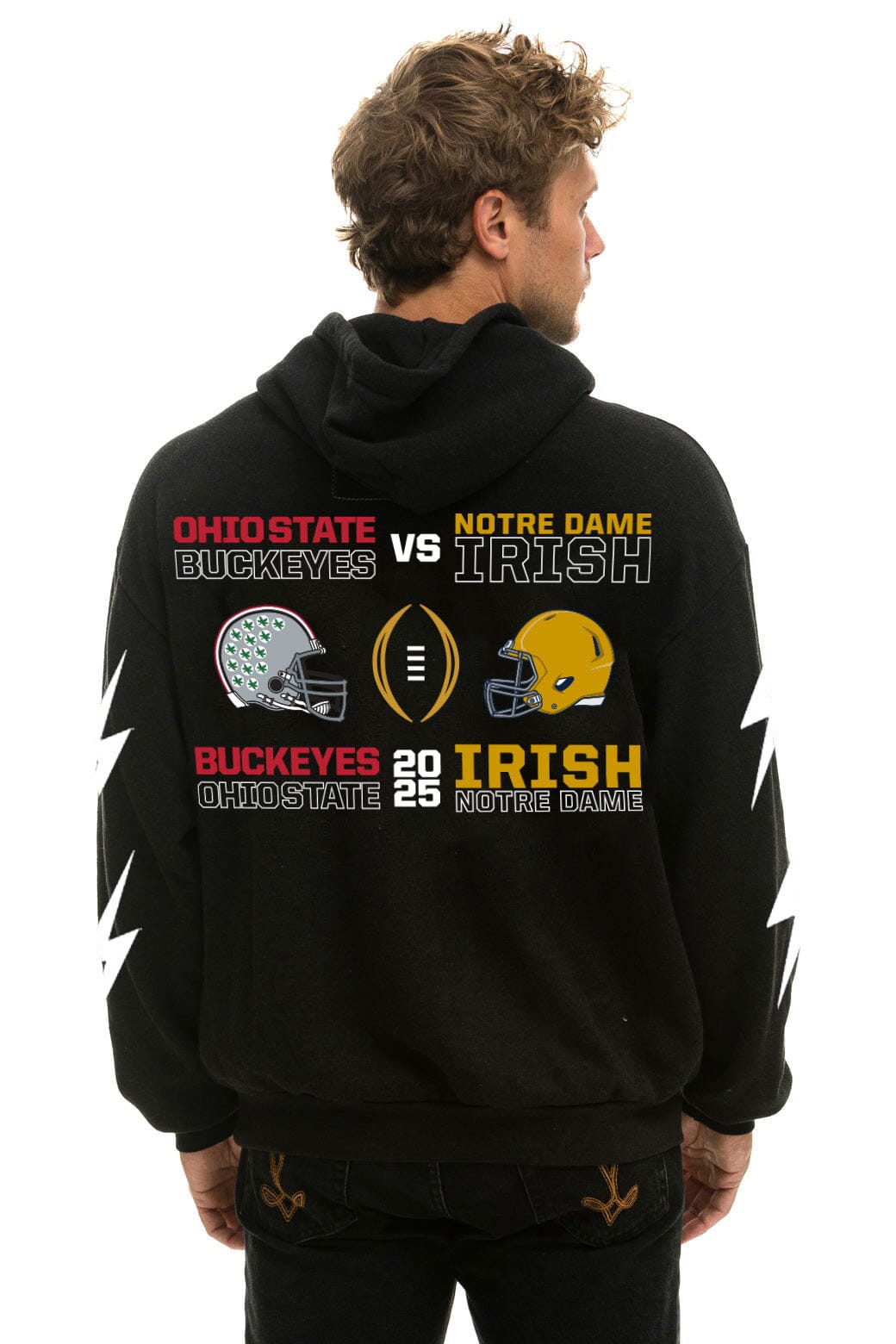 CFP NATIONAL CHAMPIONSHIP TEAMS 2025 RELAXED PULLOVER HOODIE - BLACK - Image 4
