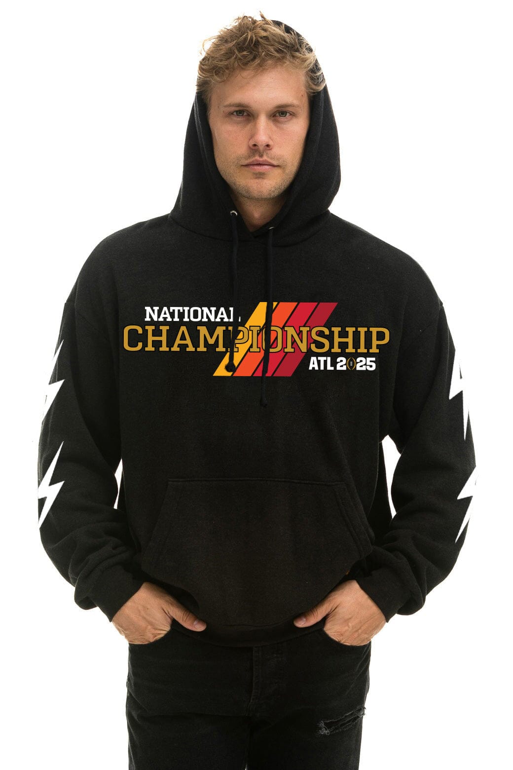 CFP NATIONAL CHAMPIONSHIP TEAMS 2025 RELAXED PULLOVER HOODIE - BLACK - Image 3