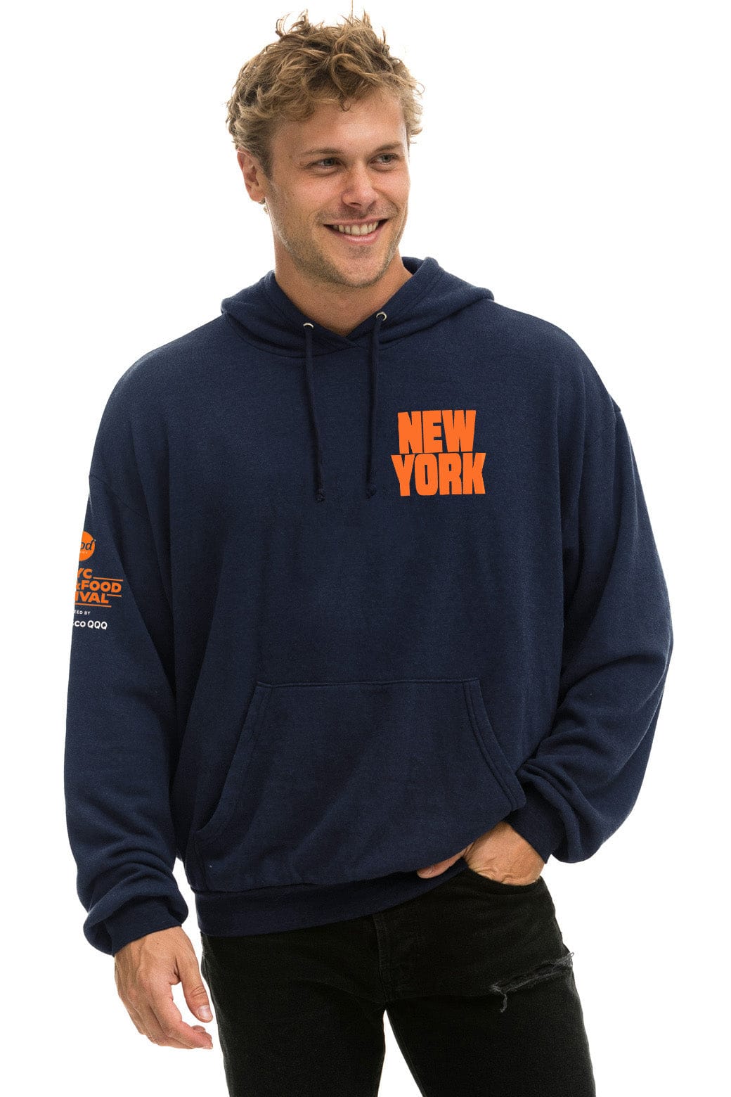 NEW YORK WINE & FOOD 2025 PULLOVER HOODIE RELAXED - NAVY - Image 2
