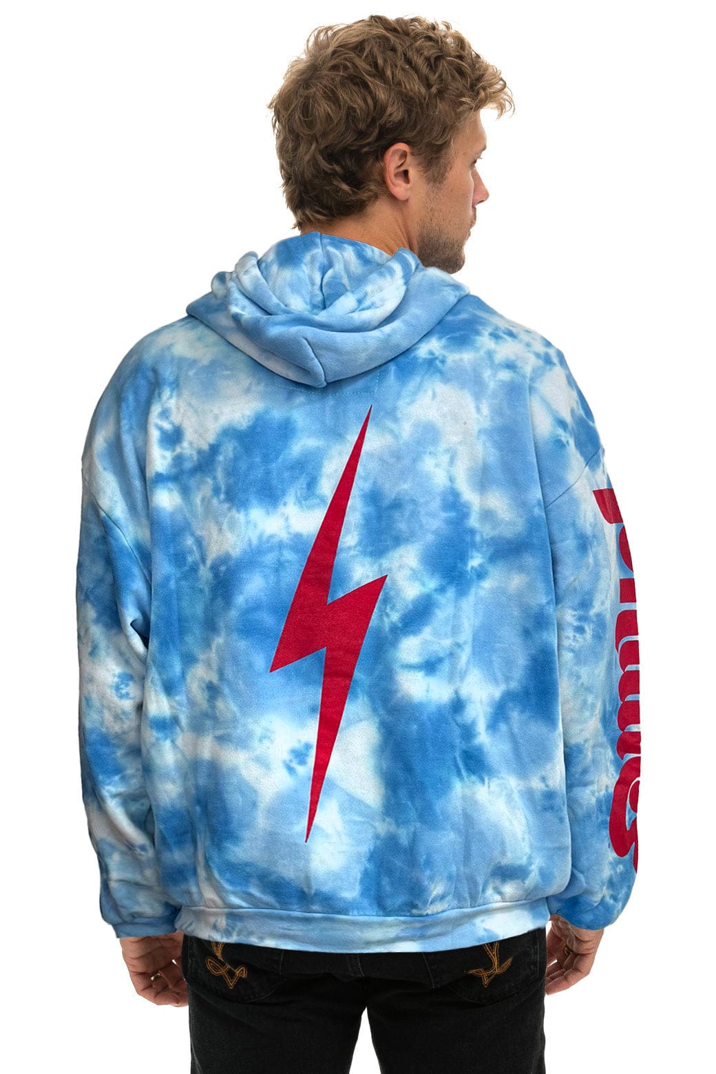 PHILLIES HAND DYED RELAXED PULLOVER HOODIE - TIE DYE BLUE - Image 4