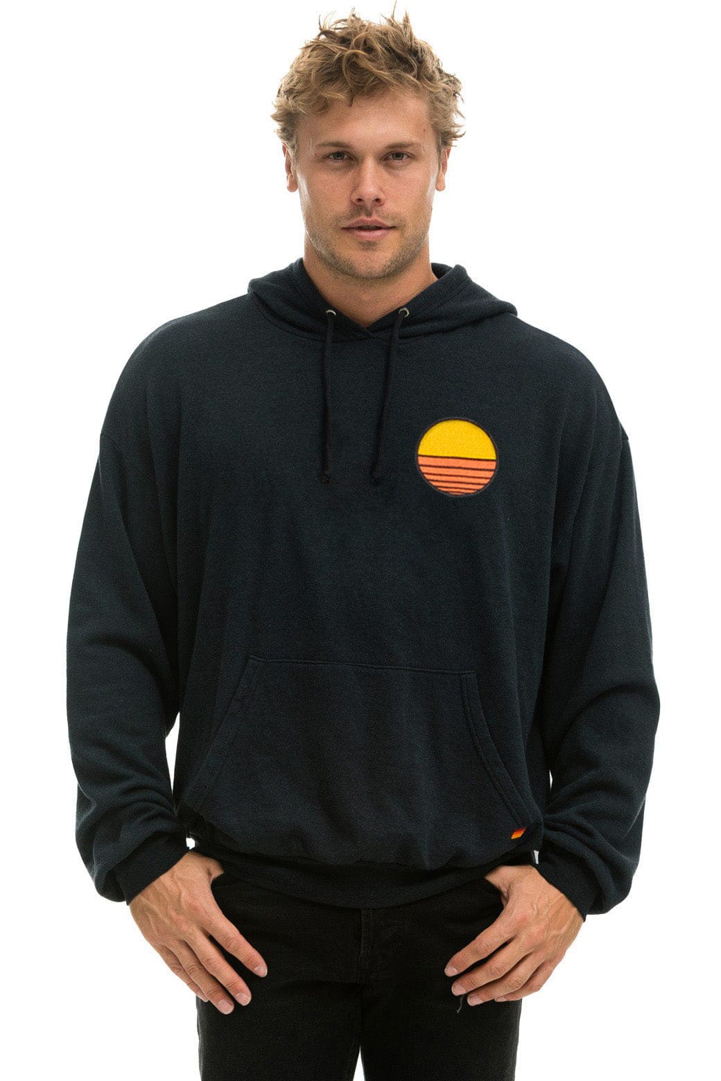 SUNSET PATCH PULLOVER RELAXED HOODIE - CHARCOAL - Image 2
