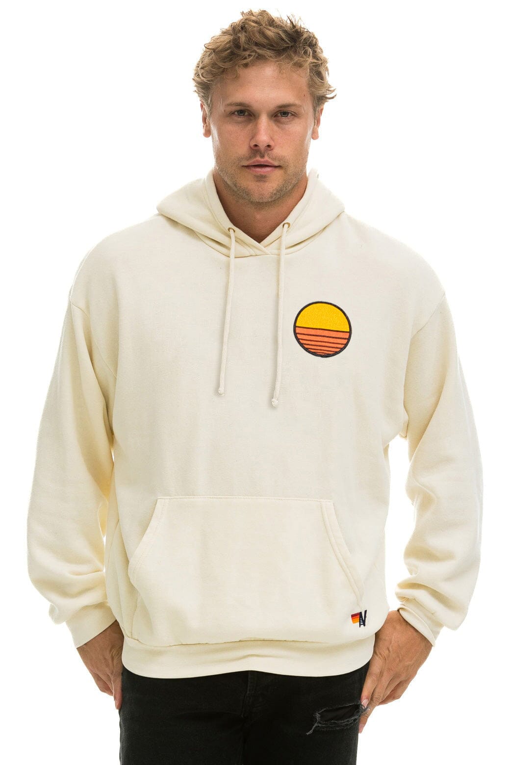SUNSET PATCH PULLOVER RELAXED HOODIE - VINTAGE WHITE - Image 2