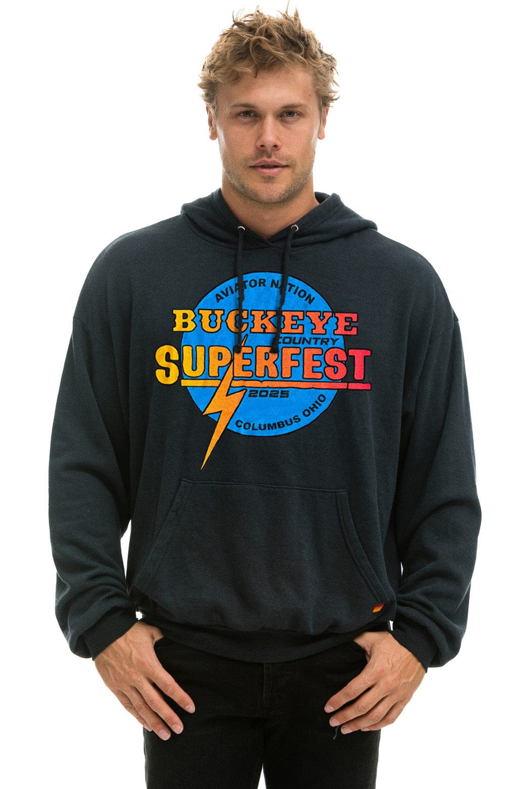 BUCKEYE FEST 2025 RELAXED PULLOVER HOODIE - CHARCOAL - Image 2