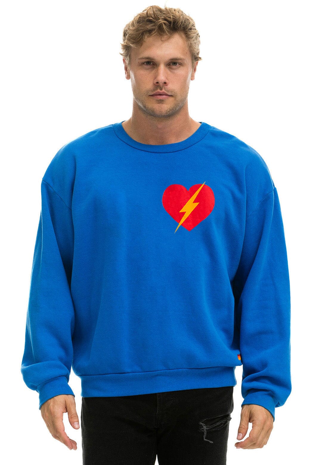 BOLT HEART RELAXED CREW SWEATSHIRT - ADVENTURE BLUE - Image 2