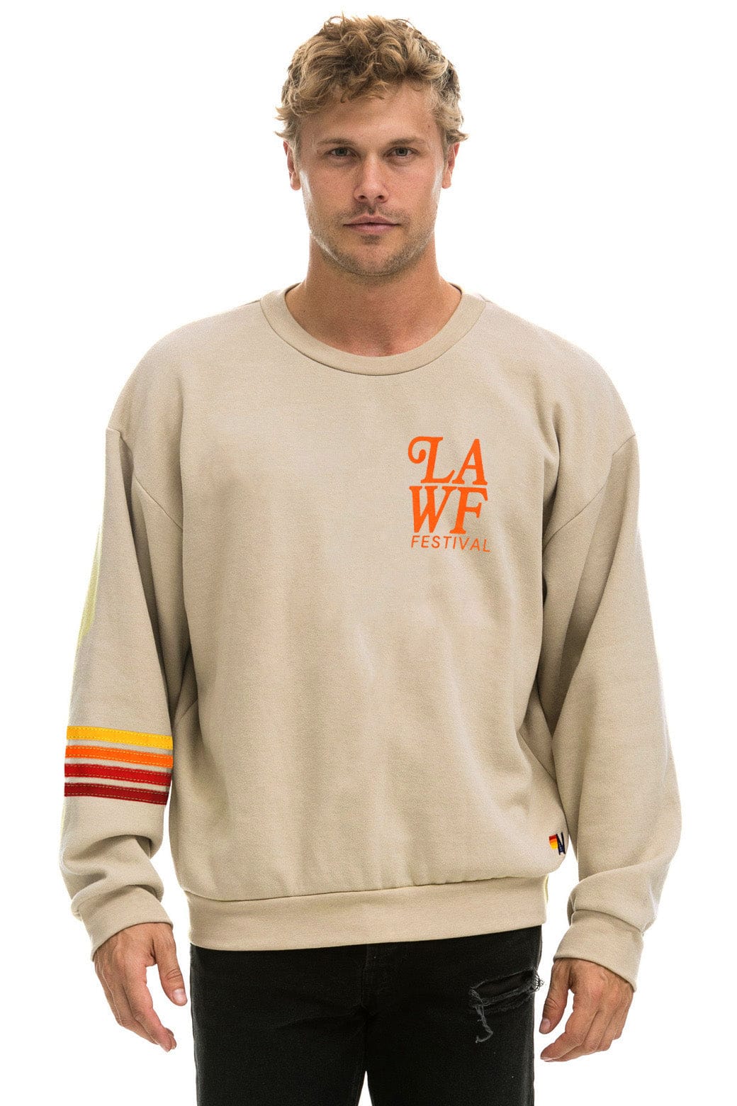LOS ANGELES WINE & FOOD 2025 CREW SWEATSHIRT RELAXED - SAND - Image 2