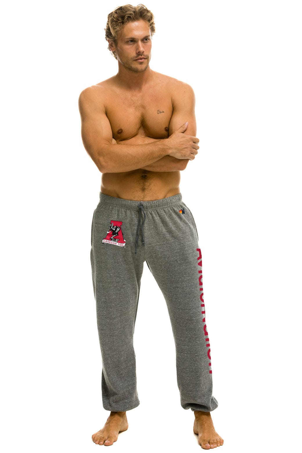 UNIVERSITY OF ALABAMA UNISEX POCKET SWEATPANTS - HEATHER GREY - Image 2