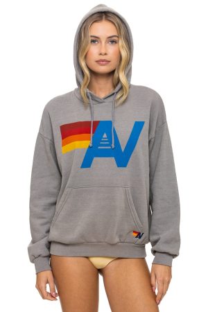 LOGO PULLOVER RELAXED HOODIE - SLATE