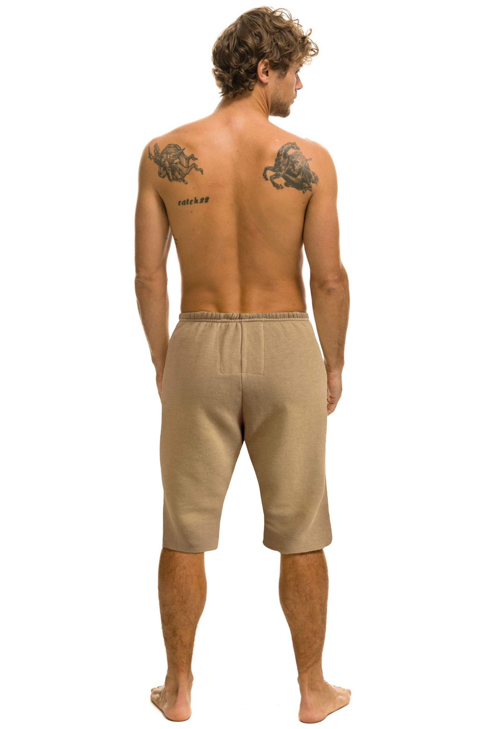 ESSENTIAL MENS SWEATSHORTS - FADED TAN - Image 2